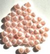 50 8mm Light Peach Pearl Glass Heart Beads